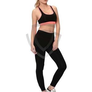 Nouvel ensemble de leggings et soutien-gorge de sport taille moyenne pour le yoga, écologique et respirant, avec logo frontal, 2 pièces - Product Image 4