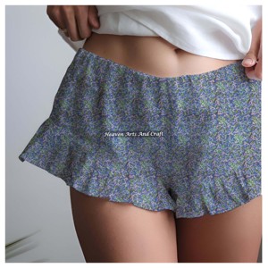 Nueva Colección de Ropa de Verano para Mujer, Pantalones Cortos con Estampado de Bloques de Algodón, Estilo Baby Doll, para la Playa - Product Image 2