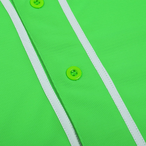 <b>Green</b> Unisex Baseball Jersey Short Sleeve Button Front Moisture Wicking Adult Sports Apparel Regular Fit Solid Color - Product Image 6