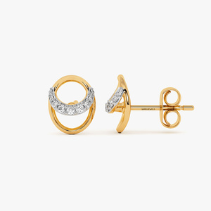 Elegant Double Circle Crystal <b>Stud</b> Earrings Gold Plated Luxury Statement Jewelry 18K 14K 10K 925&935 <b>Silver</b> - Product Image 4