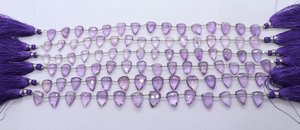 Perles d'améthyste rose naturelle facettées en forme de triangle 8x12-9x13MM, perles de pierres précieuses d'améthyste rose de 8 pouces pour la fabrication de bijoux en gros - Product Image 4