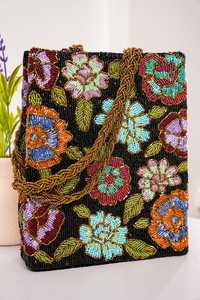 Nuevo Bolso de Mano para Mujer, Estilo Sobre, con Cuentas Impresas, Forro de Lona y Cierre de Botón, para Bodas - Product Image 5