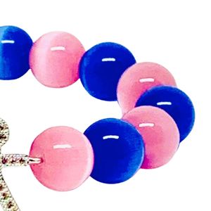 Pulsera de Cuentas de Cristal con Dijes de Niño y Niña, Pulsera Elástica, Accesorio de Joyería de Moda para Mujer, Regalo para Uso Diario - Product Image 6