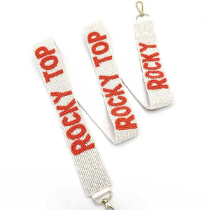 Sangles de guitare en perles de verre faites à la main, longueur personnalisée, avec broderie étoile et motif graines, également utilisables comme sangles de sac - Product Image 4