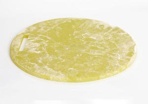 Yellow <b>Acrylic</b> Round Chopping <b>Block</b> Durable & Reusable Food Grade Kitchenware Dishwasher Safe for Food Prep - Product Image 3