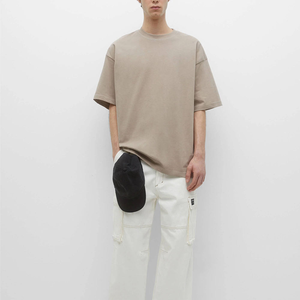 T-shirts pour hommes de qualité supérieure, respirants, couleur unie, logo personnalisé, séchage rapide, streetwear décontracté, t-shirt en coton à col rond, manches courtes - Product Image 1