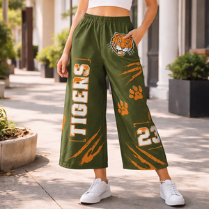 Wholesale Premium <b>Summer</b> Wide Leg Ankle-Length 100% Cotton Breathable Quick Dry Eco-Friendly <b>Pants</b> <b>Women</b> Factory Direct OEM - Product Image 6
