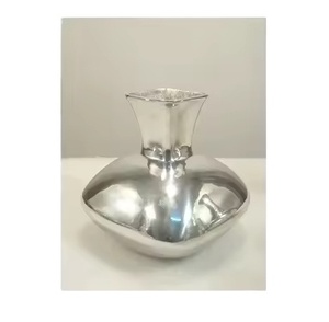 Best Seller Modern Iron/Aluminium Flower <b>Vase</b> in Silver Eco-Friendly Customizable Sizes for Home & Wedding Tabletop Decor - Product Image 1