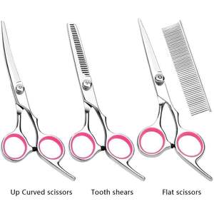 Ciseaux de toilettage pour chiens en acier inoxydable Ciseaux à effiler droits et incurvés - Product Image 4