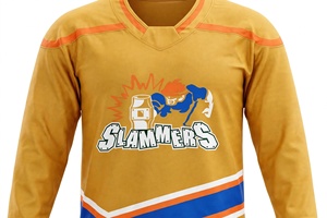 Maillot de hockey sur glace personnalisé jaune or, uniforme d'équipe sublimé Slammers, OEM, pour hommes, séchage rapide, respirant, vente en gros, numéro personnalisé - Product Image 4