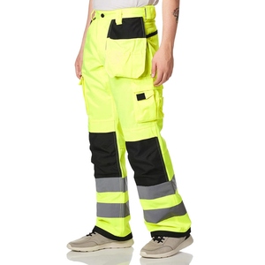 Pantalones de Trabajo de Alta Visibilidad Color Naranja con Franjas Reflectantes y Cierre de Cremallera en las Piernas para Mayor Seguridad - Product Image 4