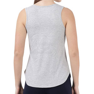 Débardeur en coton gris tricoté pour femme, col rond, couleur unie, respirant, longueur normale, pour un usage quotidien - Product Image 4