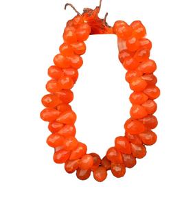 Pierre de cornaline naturelle de qualité authentique, forme de larme à facettes, pierres semi-précieuses, perles de Briolette, vente en gros - Product Image 1