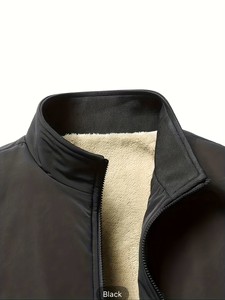 Veste en polaire vert olive pour homme, col à capuche, automne-hiver, vêtements décontractés pour l'extérieur, réversible, coupe-vent, respirante, écologique - Product Image 2