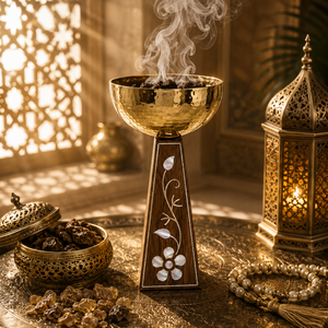 Premium Arabic MOP Inlay Incense Burner Handcrafted <b>Bakhoor</b> Holder <b>Oud</b> Charcoal Censer Ramadan Eid Gift Tabletop Home Decoration - Product Image 4
