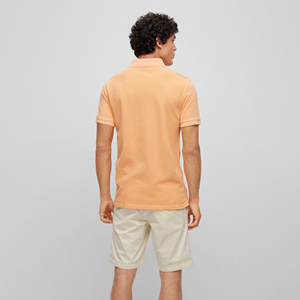 Custom Athletic Men's <b>Orange</b> Cotton Pique Short Sleeve <b>Polo</b> Shirt Regular Fit Solid Color Casual Breathable Knitted <b>Polo</b> Shirts - Product Image 2