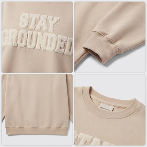 Sweat-shirt surdimensionné pour femme en molleton de coton épais, idéal pour l'hiver, avec broderie chenille - Product Image 6