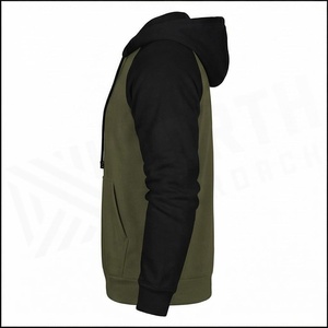 เสื้อฮู้ดผู้ชาย North Approach สีเขียวมะกอก แขนเสื้อแบบแร็กแลน สีดำ ผ้าฝ้ายเฟรนช์เทอร์รี่ กระเป๋าหน้า ทรงปกติ - Product Image 3