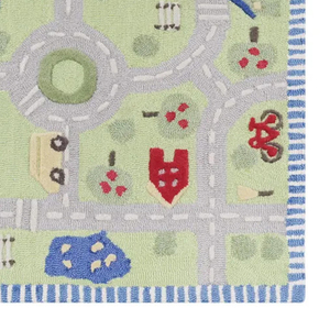 Alfombra de Lana India Hecha a Mano, Diseño de Mapa de Carreteras para Niños, Alfombra Suave Hecha a Mano para Cuarto de Niños, Sala de Juegos y Sala Montessori - Product Image 5