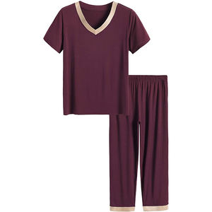 Conjuntos de Pijama de Manga Corta de Satén de Color Liso para Mujer, 100% Poliéster, Venta al por Mayor 2026, de Exoro Apparels - Product Image 5