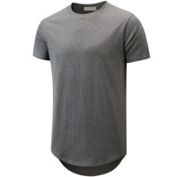 T-shirt long tricoté formel pour homme, 220 GSM, 100 % coton, manches courtes, coupe oversize, écologique, imprimé sur mesure, fabrication OEM, col rond