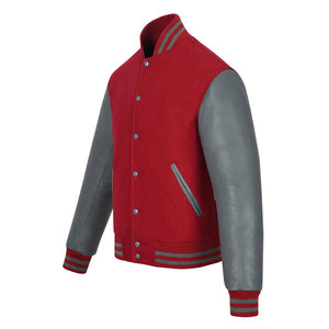 Vestes en cuir de style cool personnalisées, très tendance, en molleton pour l'hiver, vestes de baseball en cuir pour hommes - Product Image 3