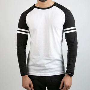 T-shirts de fitness pour hommes de haute qualité à manches longues, style décontracté, 100% coton, écologiques, respirants, service OEM - Product Image 4