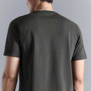 T-shirt à col rond pour homme, coupe confortable au quotidien, couleur unie, avec logo personnalisable, design élégant à prix abordable 2026 - Product Image 5