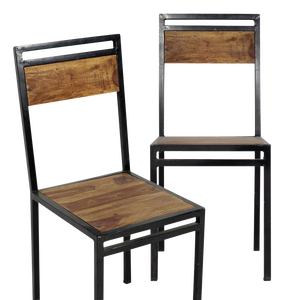 Chaise cantilever Vandana Lyra Terra en bois d'acacia et rotin (lot de 2) - Product Image 2