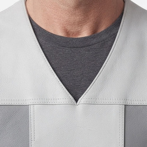 Chaleco de Cuero para Hombre con Botones, Chaleco sin Mangas de Cuero Genuino para Hombre, Chaleco de Cuero con Bolsillos Laterales - Product Image 4