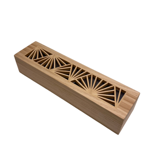 Caja de madera con recortes geométricos y contenedores negros para almacenamiento de cosméticos - Product Image 4