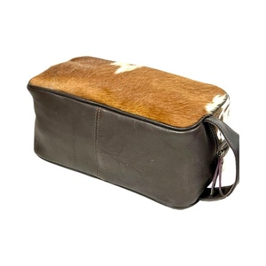 Reusable Leather <b>Large</b> Capacity Handled Hair-on- <b>Bags</b> <b>Makeup</b> Solid Colour OEM Travel Multi-pockets Kit Portable - Product Image 1