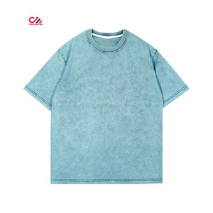 100% Cotton Acid Wash <b>Tshirt</b> Vintage Distressed Acid Wash T-shirt Men Oversized Wholesale Acid Washed Men's T-Shirts - Product Image 5