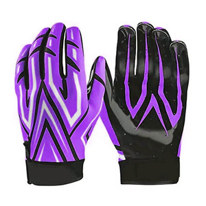 Guantes de Fútbol Americano de PU Multicolor Hechos a Medida, Cortes y Colores Personalizados, Superposiciones Impresas en 3D para Mayor Soporte, Palma Adhesiva - Product Image 4