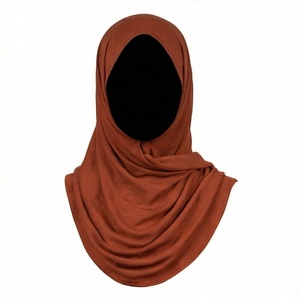 Women Solid Color Cotton Hijab Jersey Fabric Breathable Daily Wear Middle East Ethnic Scarf Shawl - Product Image 1