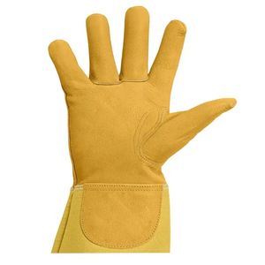 Gants d'apiculture en cuir de qualité supérieure avec manchette longue en toile et poignet élastique, gants de sécurité personnalisés pour apiculteurs - Product Image 3