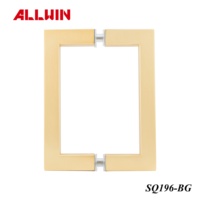 Poignée de porte carrée en laiton de 19 mm, finition or brossé, design moderne personnalisé, OEM ODM, pour salle de bain ou hôtel