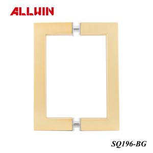 Customized Modern Design OEM ODM Brushed Gold Finish 19mm Brass Material Square Glass Door Pull Handle for Bathroom or Hotel Use - Product Image 2