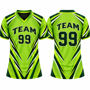 Maillot de baseball col en V de qualité supérieure, manches courtes, impression par sublimation, évacuation de l'humidité, 100 % polyester, design personnalisé pour équipe adulte unisexe - Product Image 1