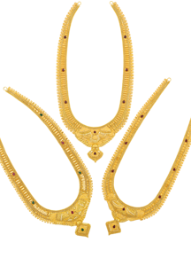 Collar Largo de Oro Sólido de 22k, Joyería Tradicional India Rani Haar para Novia, Conjunto de Collar con Colgante para Boda - Product Image 5