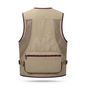 Gilet de pêche fonctionnel pour hommes, ajustement réglable, plusieurs poches frontales, léger, équipement de pêche en plein air, vêtements, vente en gros - Product Image 4