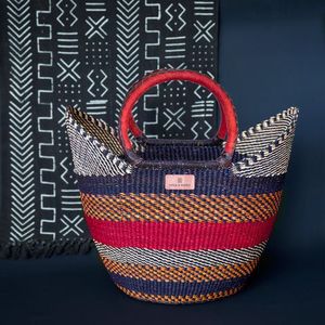 Branded Patch Seagrass <b>Handbags</b> Red Leather Handle Woven Straw Tote Bag Fashion Women <b>Summer</b> Beach Purse OEM ODM - Product Image 2