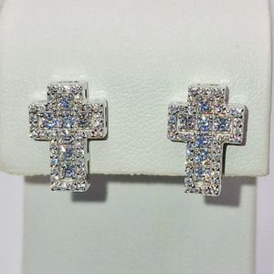Pendientes de Cruz de Lujo S925 con Diamantes Completos, Plata de Ley 925, Moissanita VVS, Estilo Hip Hop - Product Image 5