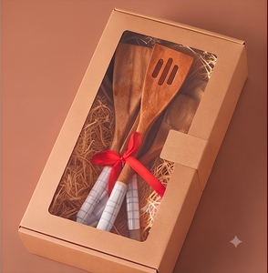 <b>Wooden</b> Flatware <b>Set</b> With Checkered Handles Minimalist Design Reusable <b>Kitchen</b> Utensils For Camping Use Hotel And Wedding - Product Image 4
