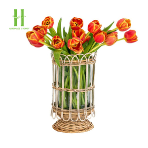 Jarrón Decorativo de Mimbre Natural Ecológico, Estilo Urna, para el Hogar, Macetas para Flores, Capacidad y Tamaño Personalizables, Hecho en Vietnam, Superventas - Product Image 4