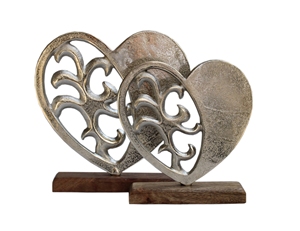 Decoración Navideña de Metal con Forma de Corazón en Base de Madera, Ideal para Regalos, Bodas y Fiestas, un Obsequio Romántico - Product Image 6