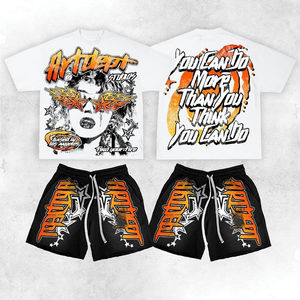 Ensembles T-shirt et Short Homme Personnalisés Effet Délavé Style Urbain Imprimé – Vente en Gros - Product Image 5