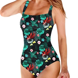 Traje de Baño Deportivo para Mujer, Traje de Baño de Una Pieza con Estampado para Entrenamiento Profesional - Product Image 1