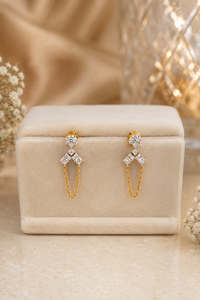 Boucles d'oreilles en or rose massif 14 carats avec diamants ronds taille brillant certifiés IGI, bijoux de luxe pour femmes, bijoux de mariage - Product Image 2