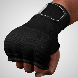 ถุงมือชกมวยแบบมีแผ่นรองด้านใน สำหรับฝึกซ้อม MMA คุณภาพสูง แบบพันเร็ว  บุเจล  สำหรับทุกเพศ สีดำ - Product Image 4